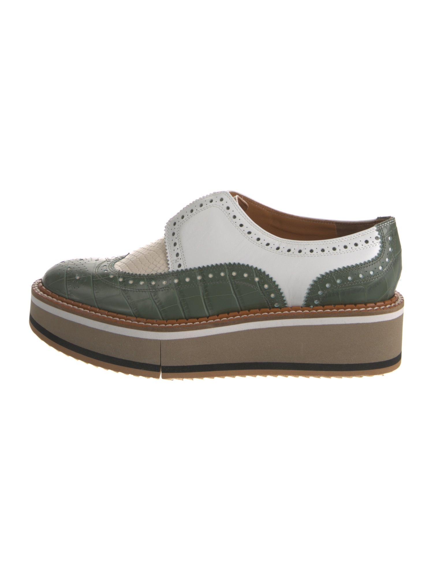 Robert Clergerie Leather Colorblock Pattern Mules w/ Tags