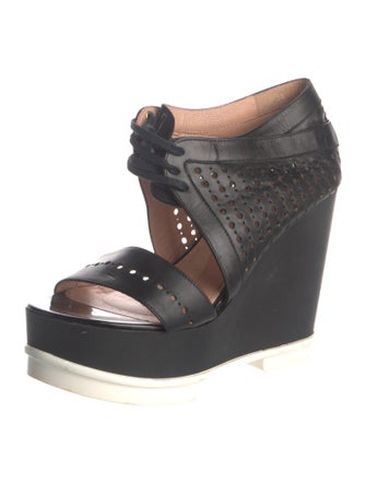 Robert Clergerie Leather Lasercut Accents Sandals