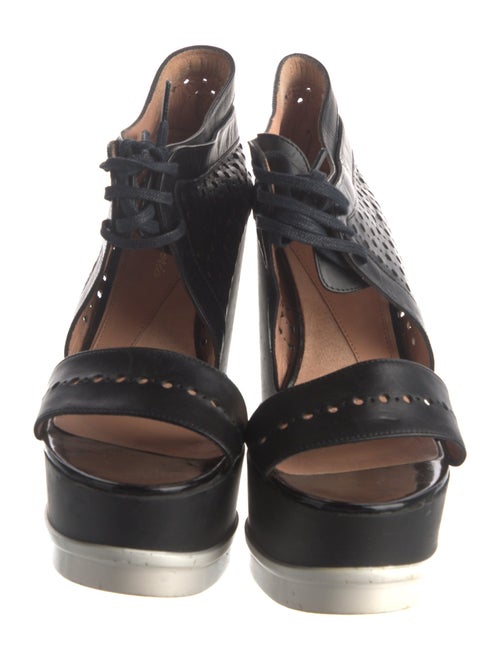 Robert Clergerie Leather Lasercut Accents Sandals