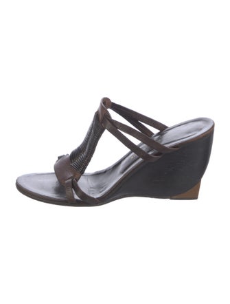 Robert Clergerie Leather T-Strap Sandals