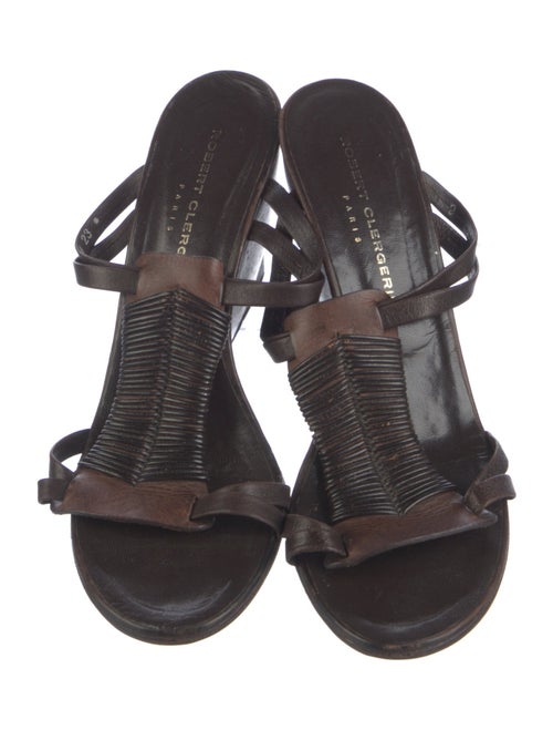 Robert Clergerie Leather T-Strap Sandals