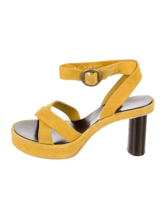 Robert Clergerie Suede Colorblock Pattern Sandals