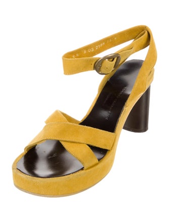 Robert Clergerie Suede Colorblock Pattern Sandals