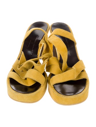 Robert Clergerie Suede Colorblock Pattern Sandals