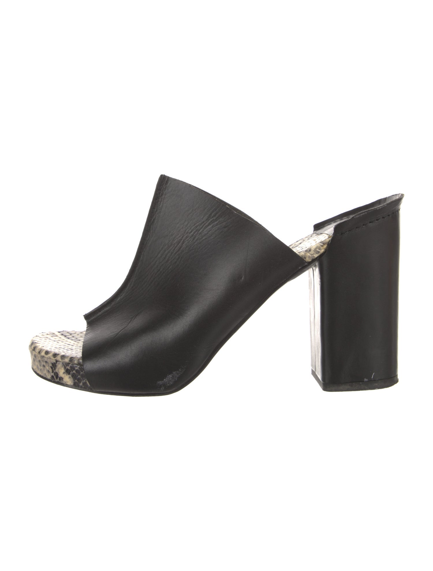 Robert Clergerie Leather Animal Print Slides