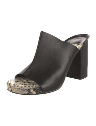 Robert Clergerie Leather Animal Print Slides