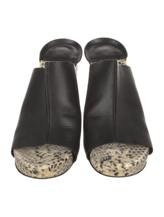 Robert Clergerie Leather Animal Print Slides