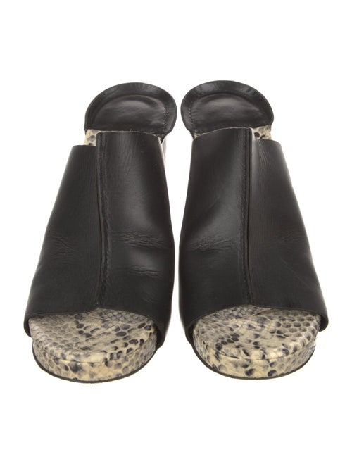 Robert Clergerie Leather Animal Print Slides