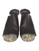 Robert Clergerie Leather Animal Print Slides
