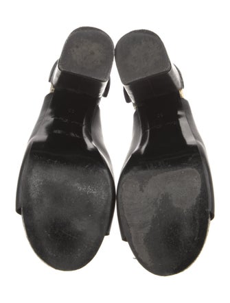 Robert Clergerie Leather Animal Print Slides