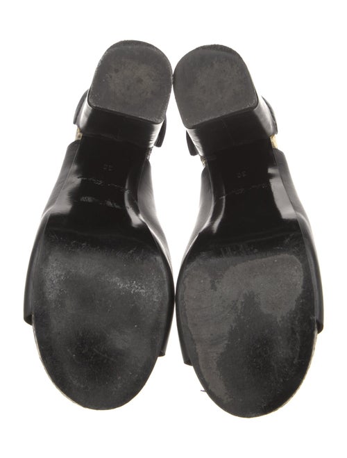 Robert Clergerie Leather Animal Print Slides