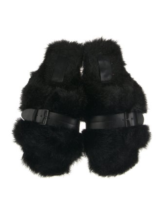 Robert Clergerie Faux Fur Slides