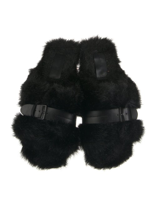 Robert Clergerie Faux Fur Slides