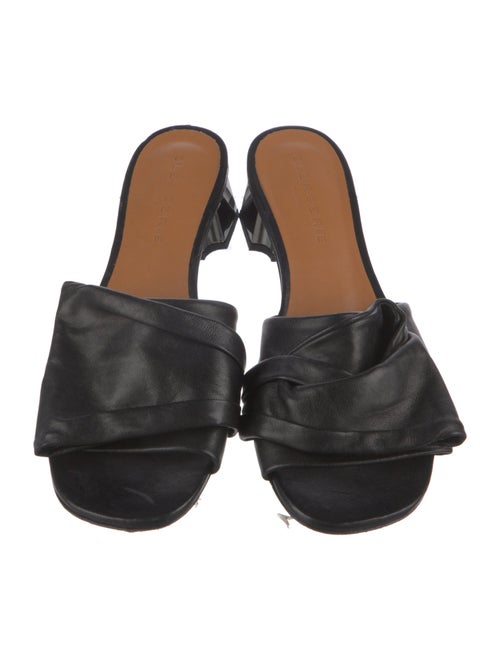 Robert Clergerie Leather Pleated Accents Slides