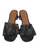 Robert Clergerie Leather Pleated Accents Slides