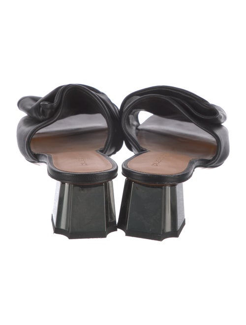 Robert Clergerie Leather Pleated Accents Slides