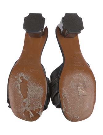 Robert Clergerie Leather Pleated Accents Slides