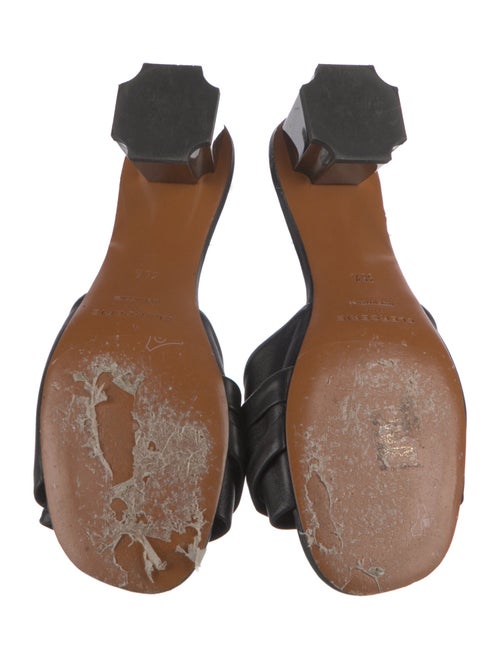 Robert Clergerie Leather Pleated Accents Slides