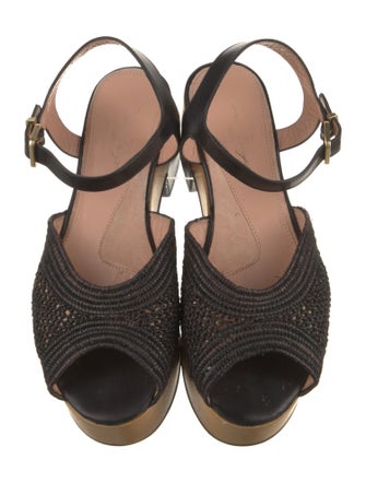 Robert Clergerie Leather Colorblock Pattern Slingback Pumps