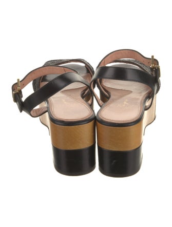 Robert Clergerie Leather Colorblock Pattern Slingback Pumps