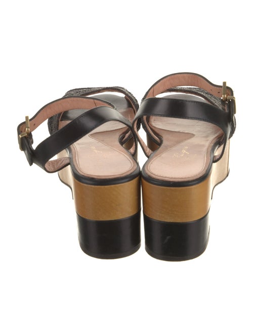 Robert Clergerie Leather Colorblock Pattern Slingback Pumps