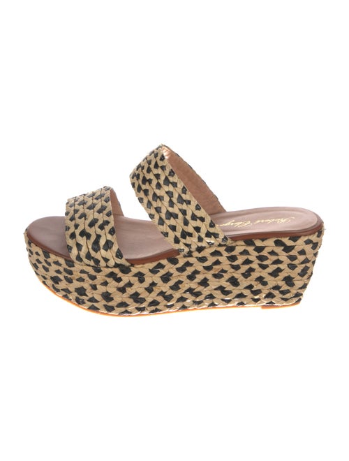 Robert Clergerie Straw Animal Print Slides