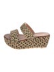 Robert Clergerie Straw Animal Print Slides