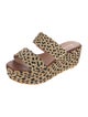 Robert Clergerie Straw Animal Print Slides