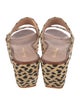 Robert Clergerie Straw Animal Print Slides