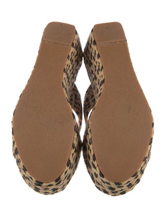 Robert Clergerie Straw Animal Print Slides