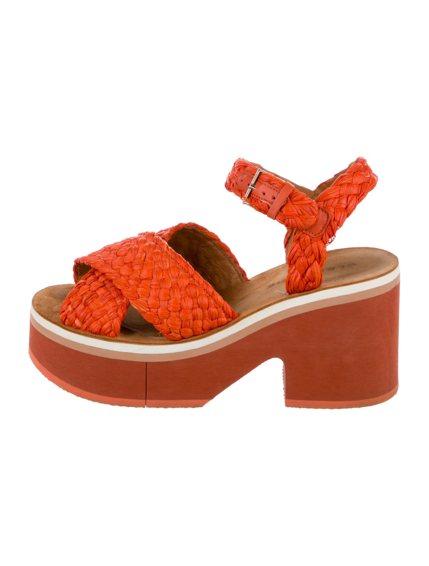 Robert Clergerie Raffia Braided Accents Slingback Sandals