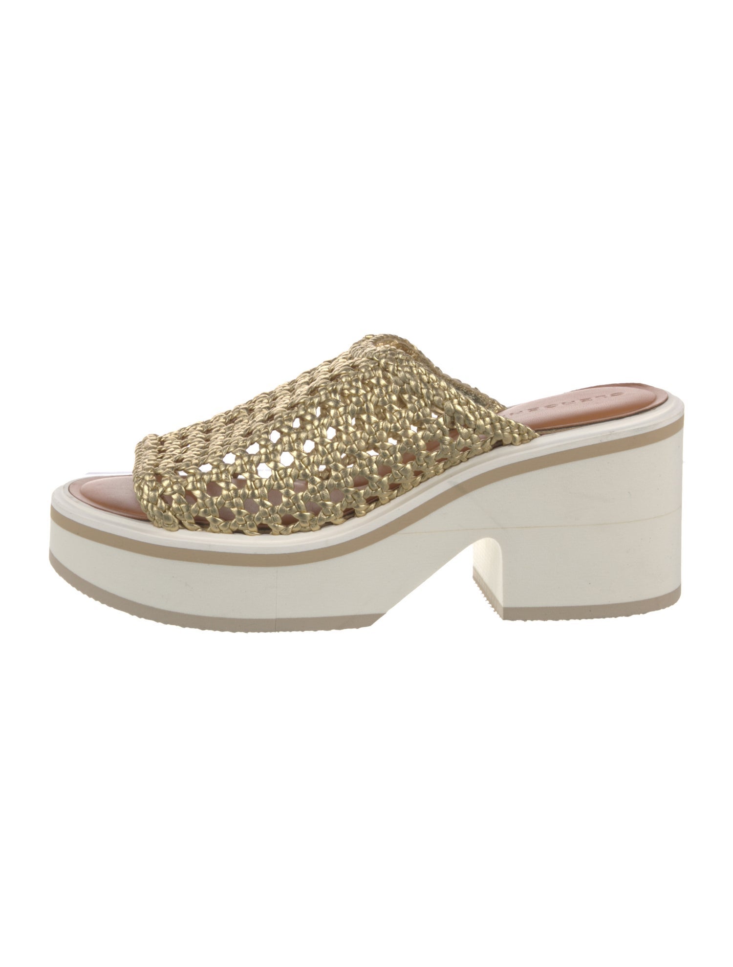 Robert Clergerie Raffia Lasercut Accents Slides