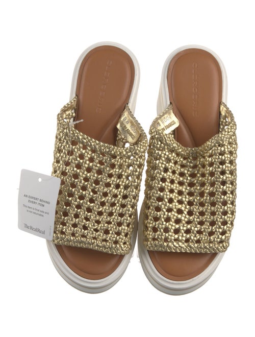 Robert Clergerie Raffia Lasercut Accents Slides