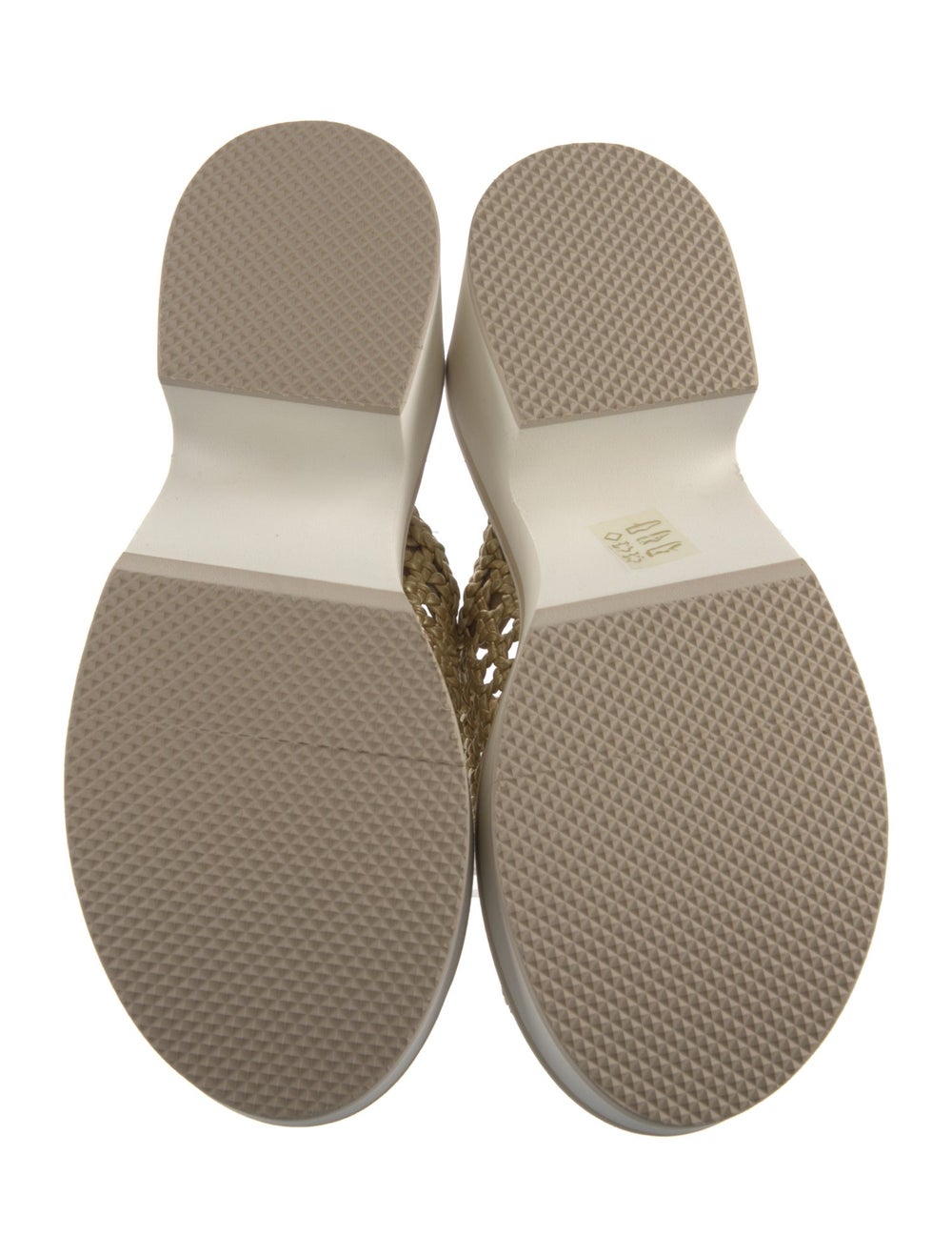 Robert Clergerie Raffia Slides Gold Lasercut Acce… - image 5