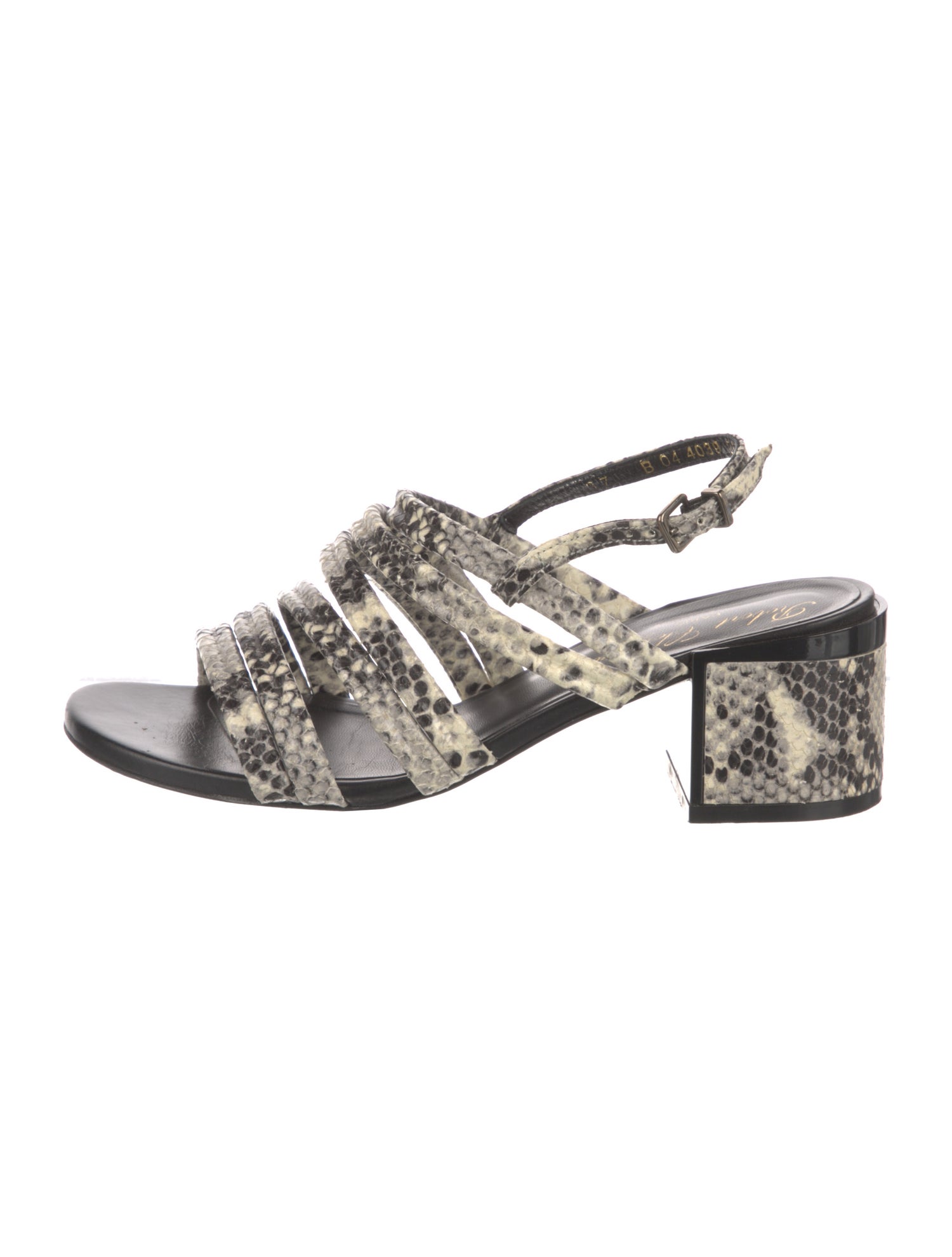 Robert Clergerie Snakeskin Animal Print Slingback Sandals