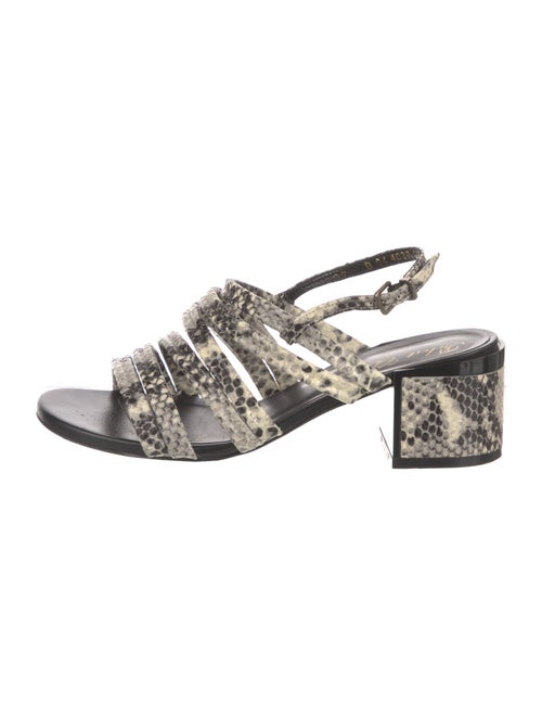 Robert Clergerie Snakeskin Animal Print Slingback Sandals