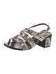 Robert Clergerie Snakeskin Animal Print Slingback Sandals