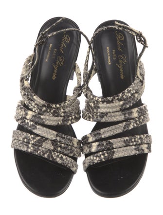 Robert Clergerie Snakeskin Animal Print Slingback Sandals