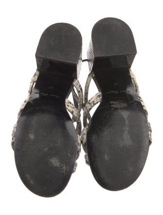 Robert Clergerie Snakeskin Animal Print Slingback Sandals