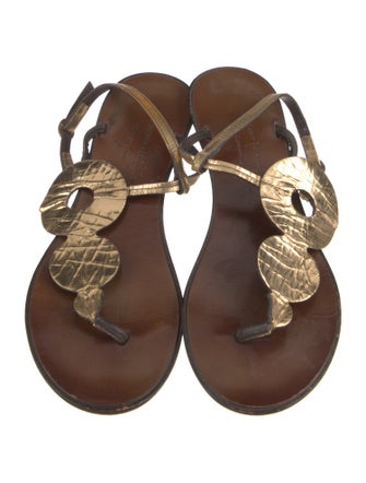 Robert Clergerie Leather T-Strap Sandals