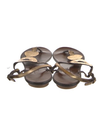 Robert Clergerie Leather T-Strap Sandals