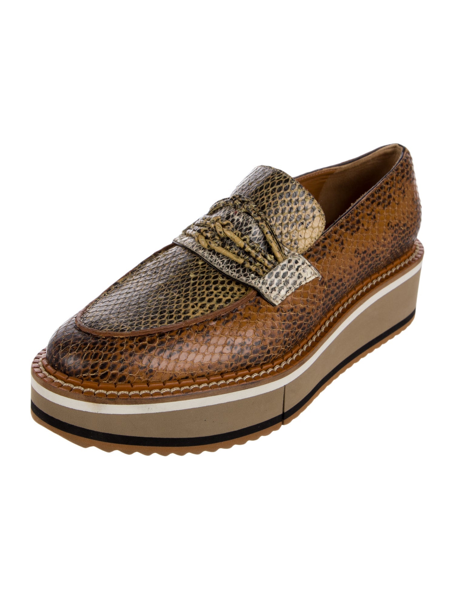 Robert Clergerie Snakeskin Animal Print Loafers