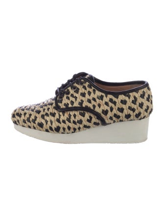 Robert Clergerie Straw Animal Print Mules