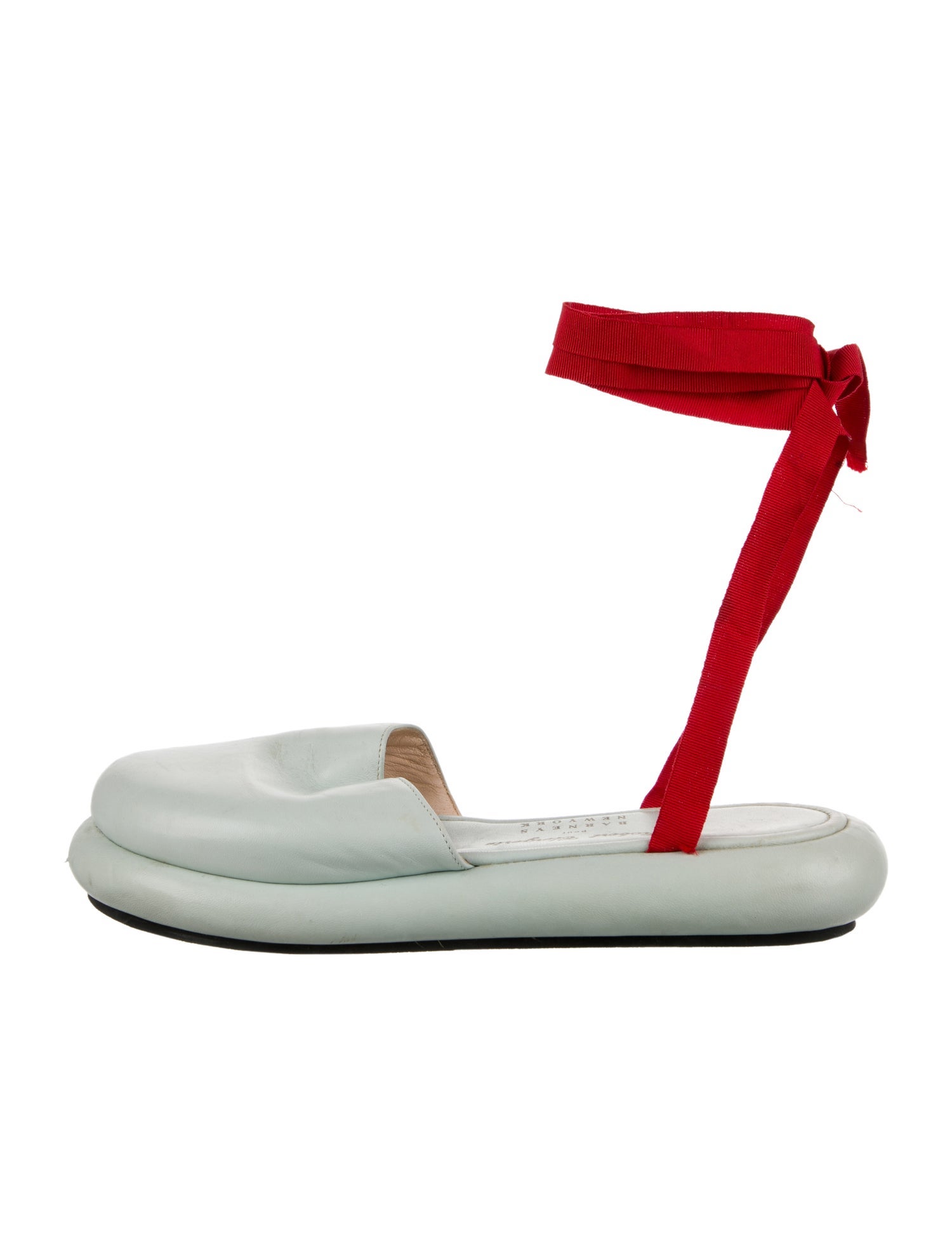 Robert Clergerie Leather Grosgrain Trim Flats