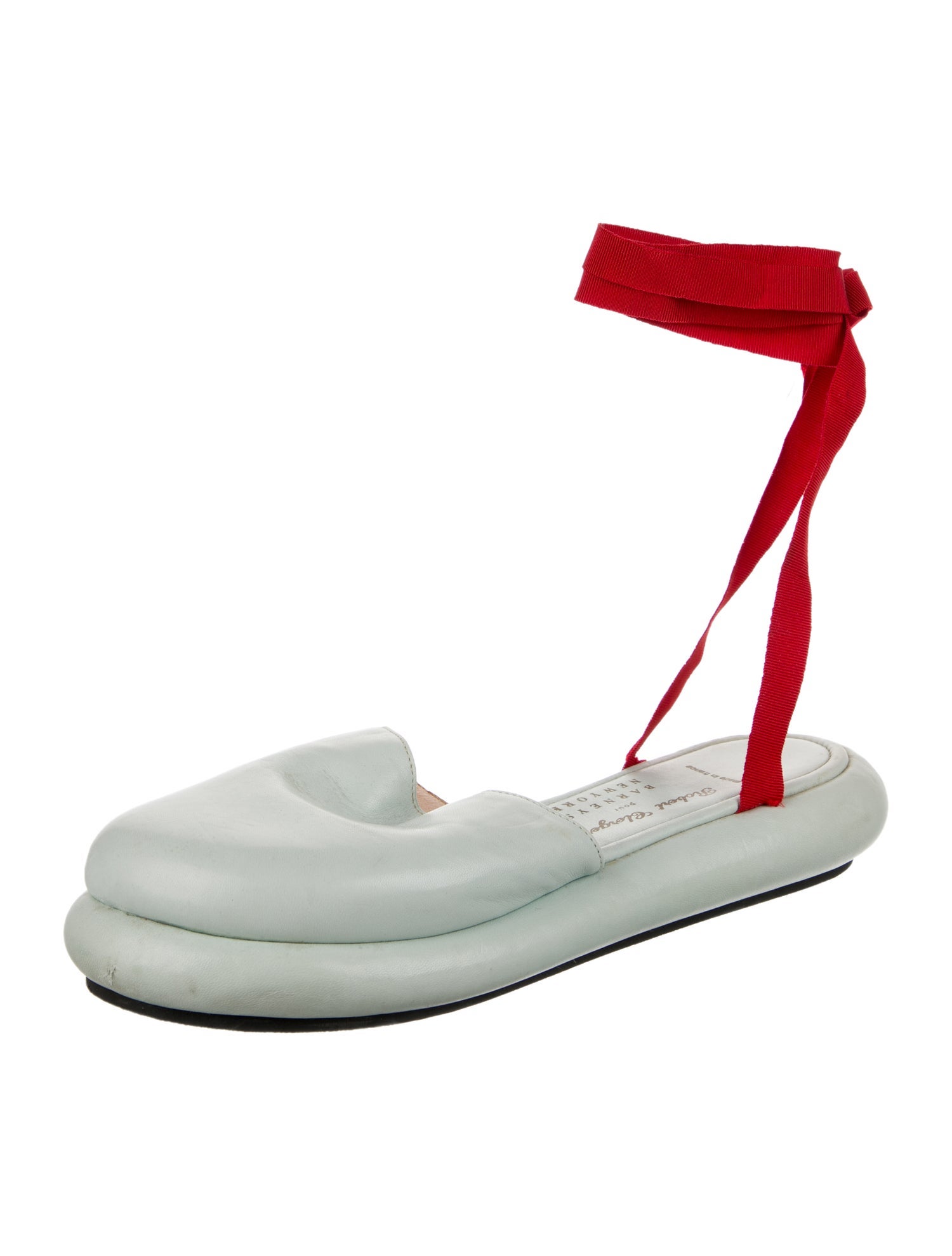 Robert Clergerie Leather Grosgrain Trim Flats