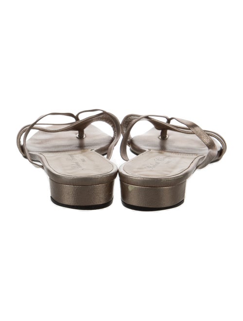 Robert Clergerie Embossed Leather Cutout Accent Slides