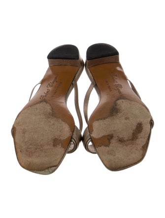 Robert Clergerie Embossed Leather Cutout Accent Slides