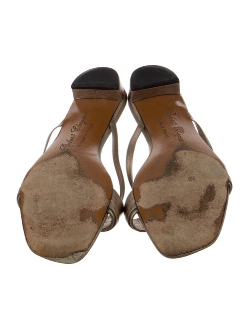 Robert Clergerie Embossed Leather Cutout Accent Slides