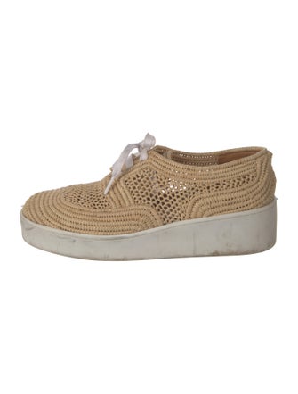 Robert Clergerie Straw Wedge Sneakers