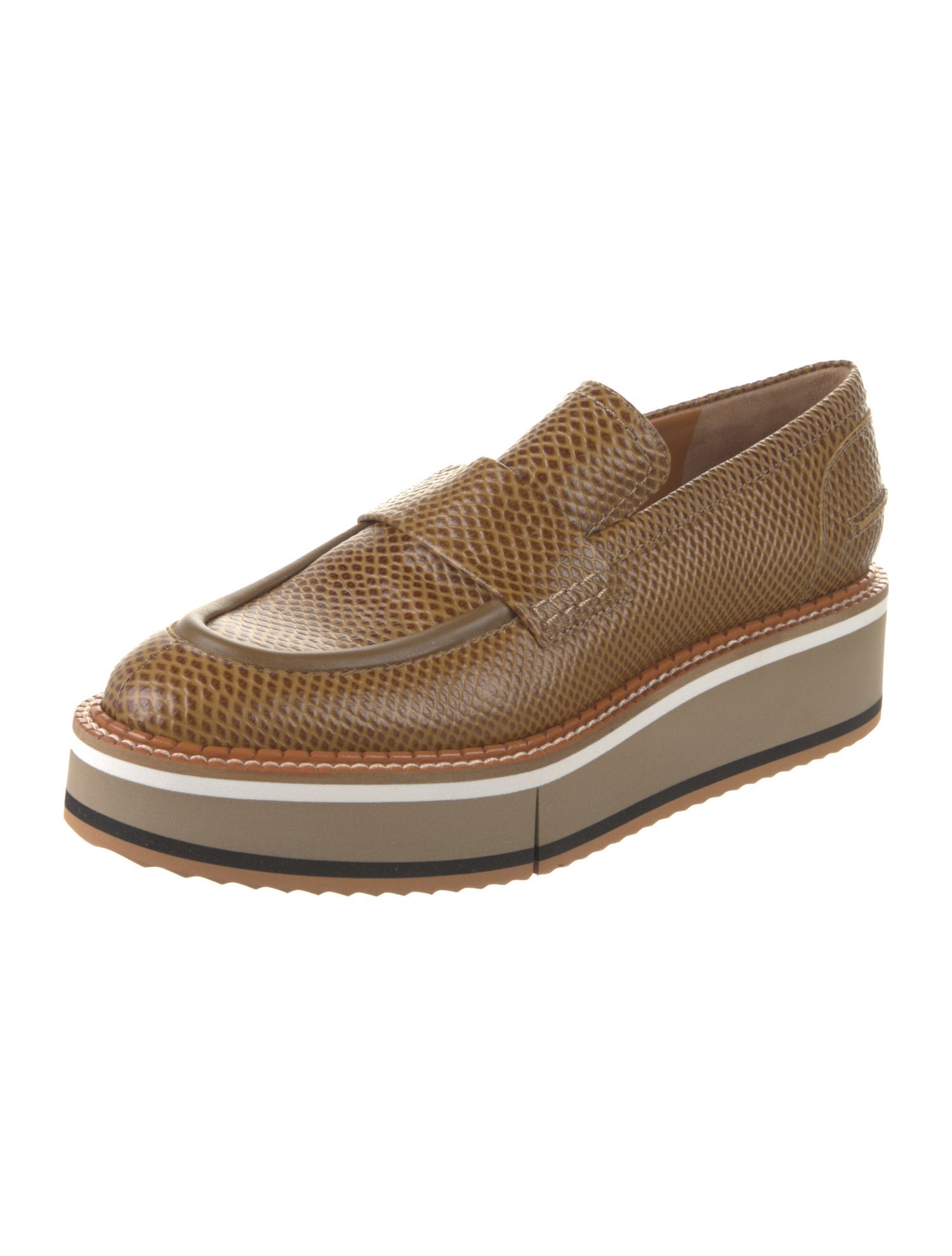 Robert Clergerie Embossed Leather Loafers